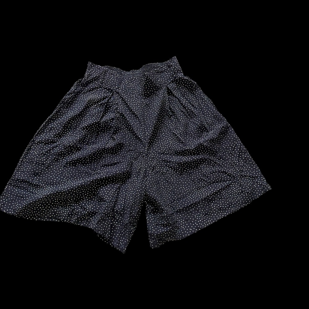 80's Fritzi California Navy Polka Dot High Waist‎ Wide Leg Shorts Small USA